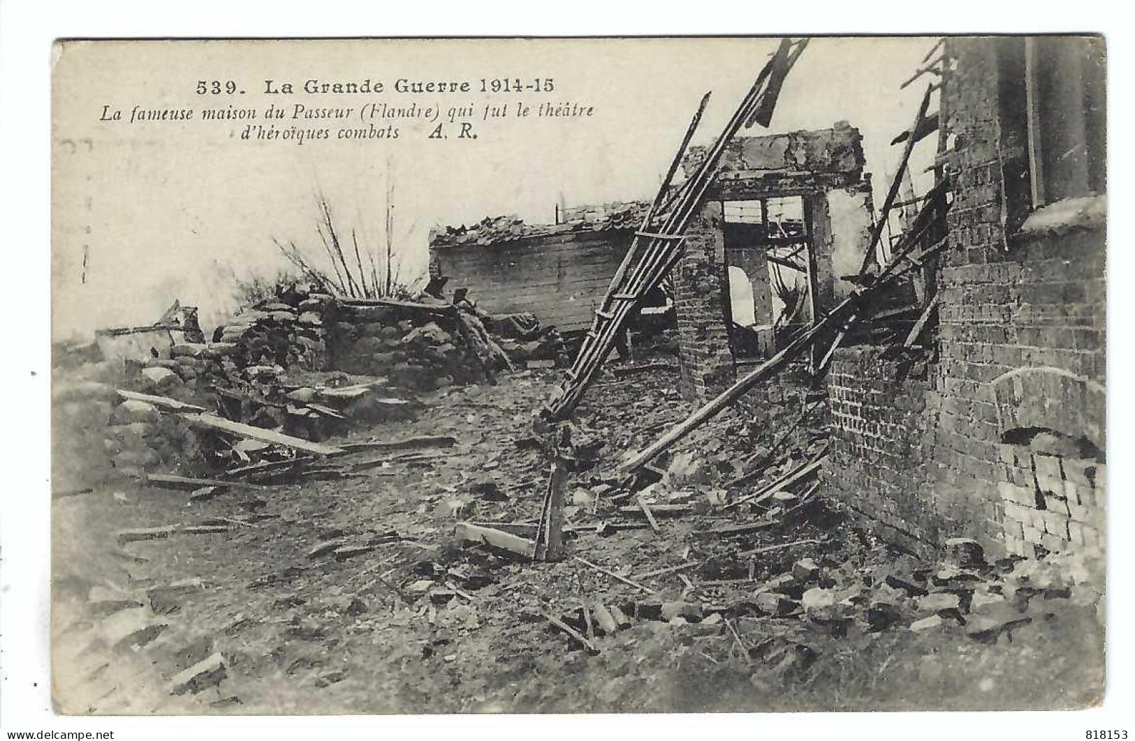 Reninge-Pijpegale  La Fameuse Maison Du Passeur (Flandre) Qui Fut Le Théâtre D'héroiques Combats 539 La Grande Guerre - Lo-Reninge