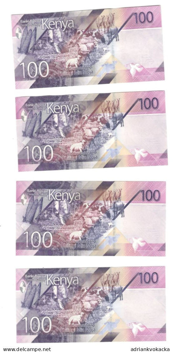 Kenya, 2019, Set Of 3 Pcs 50 + 4 Pcs 100 Shillings UNC - Kenya