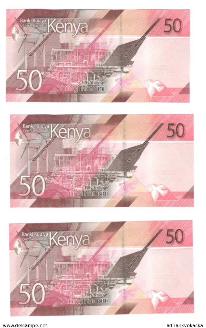 Kenya, 2019, Set Of 3 Pcs 50 + 4 Pcs 100 Shillings UNC - Kenya