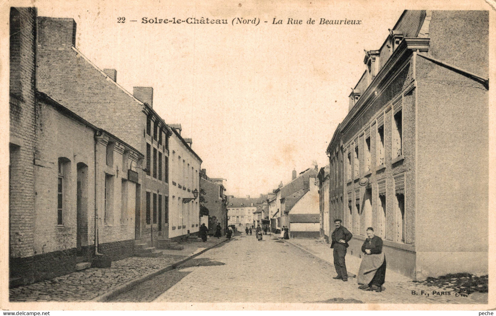 N°105094 -cpa Solre Le Château -la Rue De Beaurieux- - Solre Le Chateau