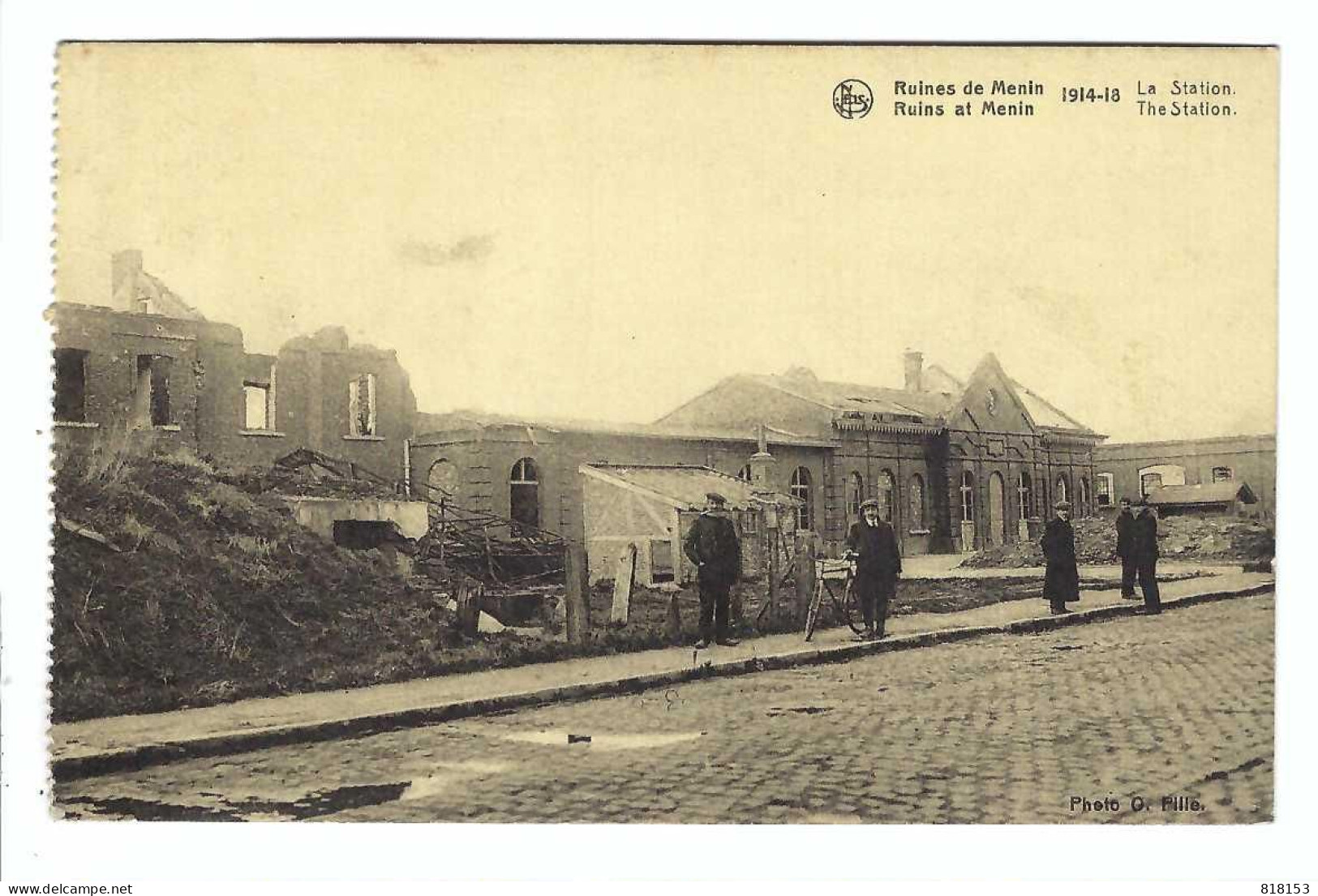 Menen  Ruines De Menin 1914-18  La Station  The Station 1919   Photo  O.Pille - Menen