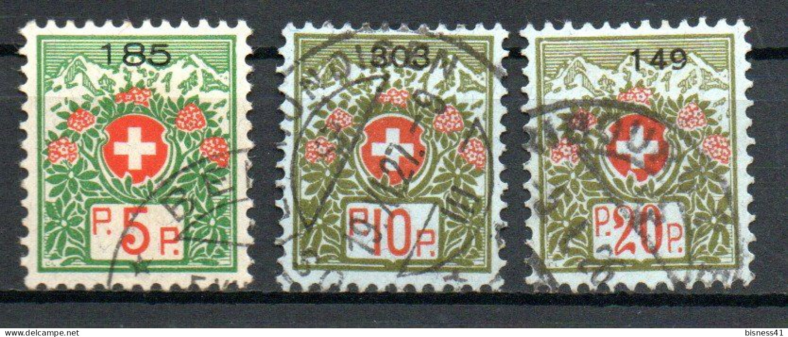 Col33 Suisse 1911 Franchise N° 4B 5B 7B Oblitéré Cote : 15,00€ - Franchise