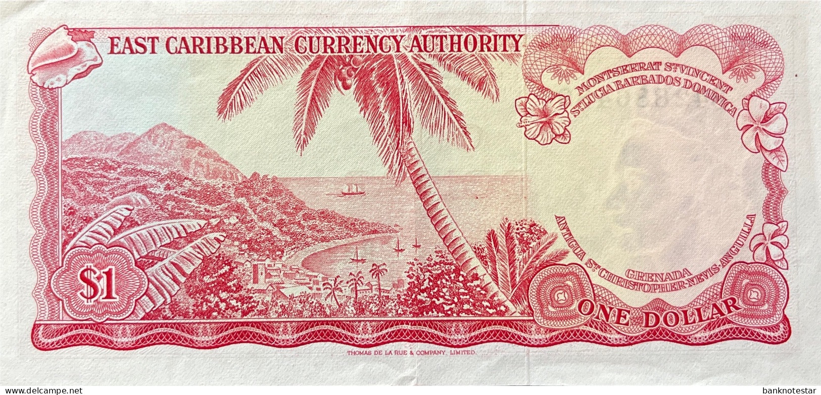 East Caribbean States 1 Dollar, P.13d (1965) - Extremely Fine - Signature 6! - East Carribeans