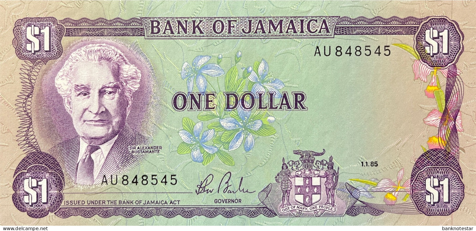 Jamaica 1 Dollar, P-68Aa (01.01.1985) - About Uncirculated - Jamaica