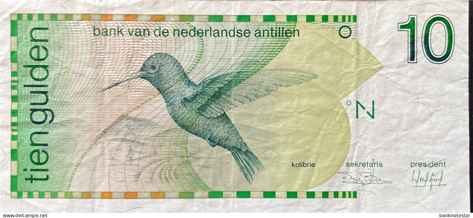 Netherland Antilles 10 Gulden, P-23a (31.03.1986) - Very Fine - Nederlandse Antillen (...-1986)