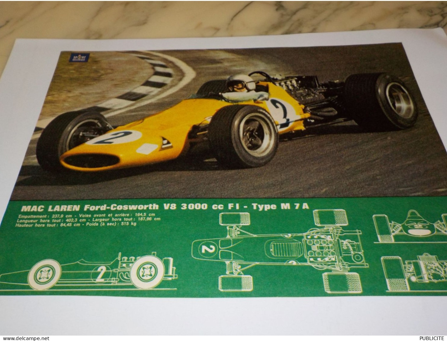 ANCIENNE PUBLICITE MAC LAREN FORD COSWORTH 1968 - Other & Unclassified