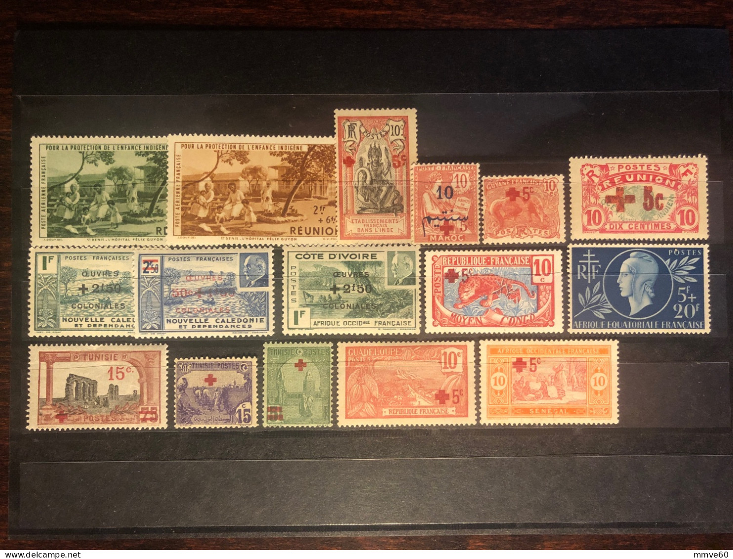 FRANCE COLONIES LOT OF 16 STAMPS 1914 YEARS  MNH/MLH SCOTT PRICE OVER $27 - Ohne Zuordnung