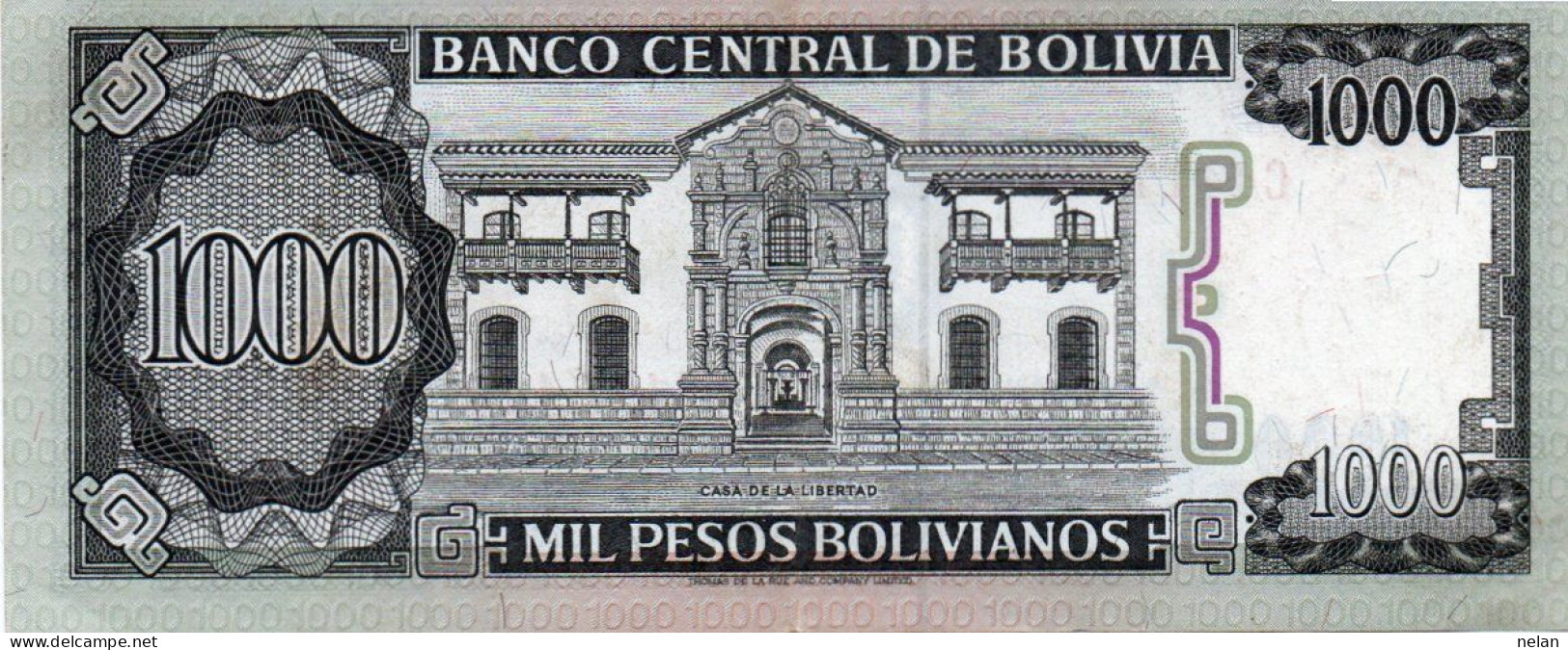BOLIVIA 1000 BOLIVIANOS 1982 P-167a.3.2 XF++AUNC - Bolivie