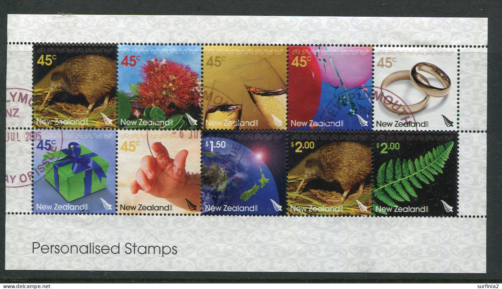 NEW ZEALAND 2005 PERSONALISED STAMPS SHEET 2801-10 FU - Used Stamps