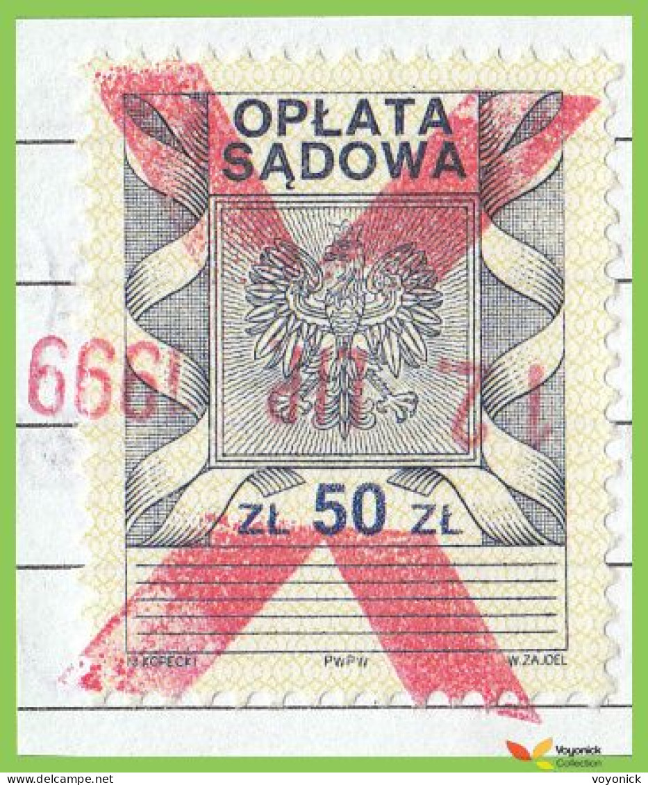 Voyo POLAND Judical Court Revenue  2x50zl   1998-1999 (o) Used - Fiscale Zegels