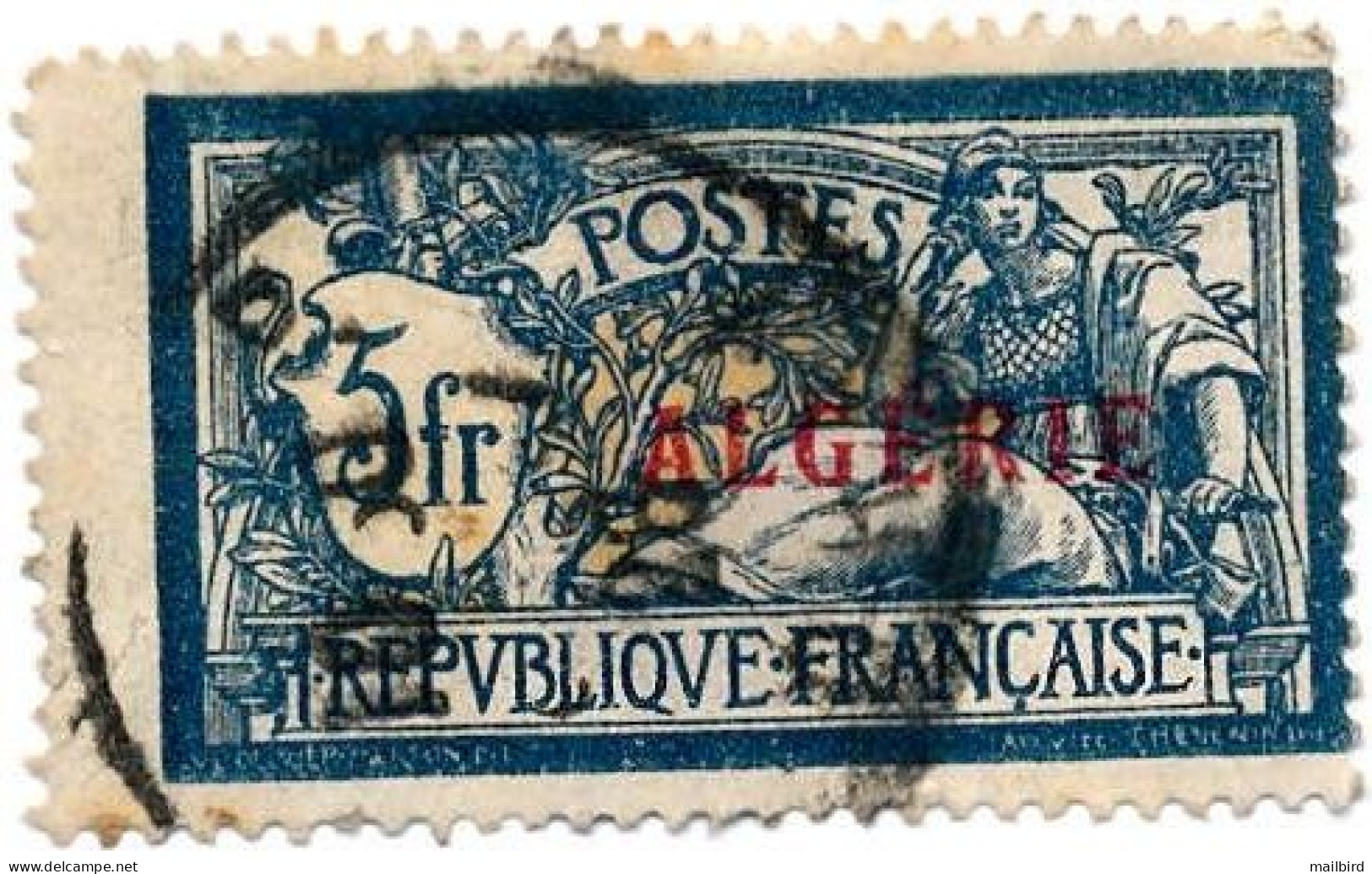 Algeria 1924 - Merson Overprint 5fr Sc 32 - OBL - Oblitérés