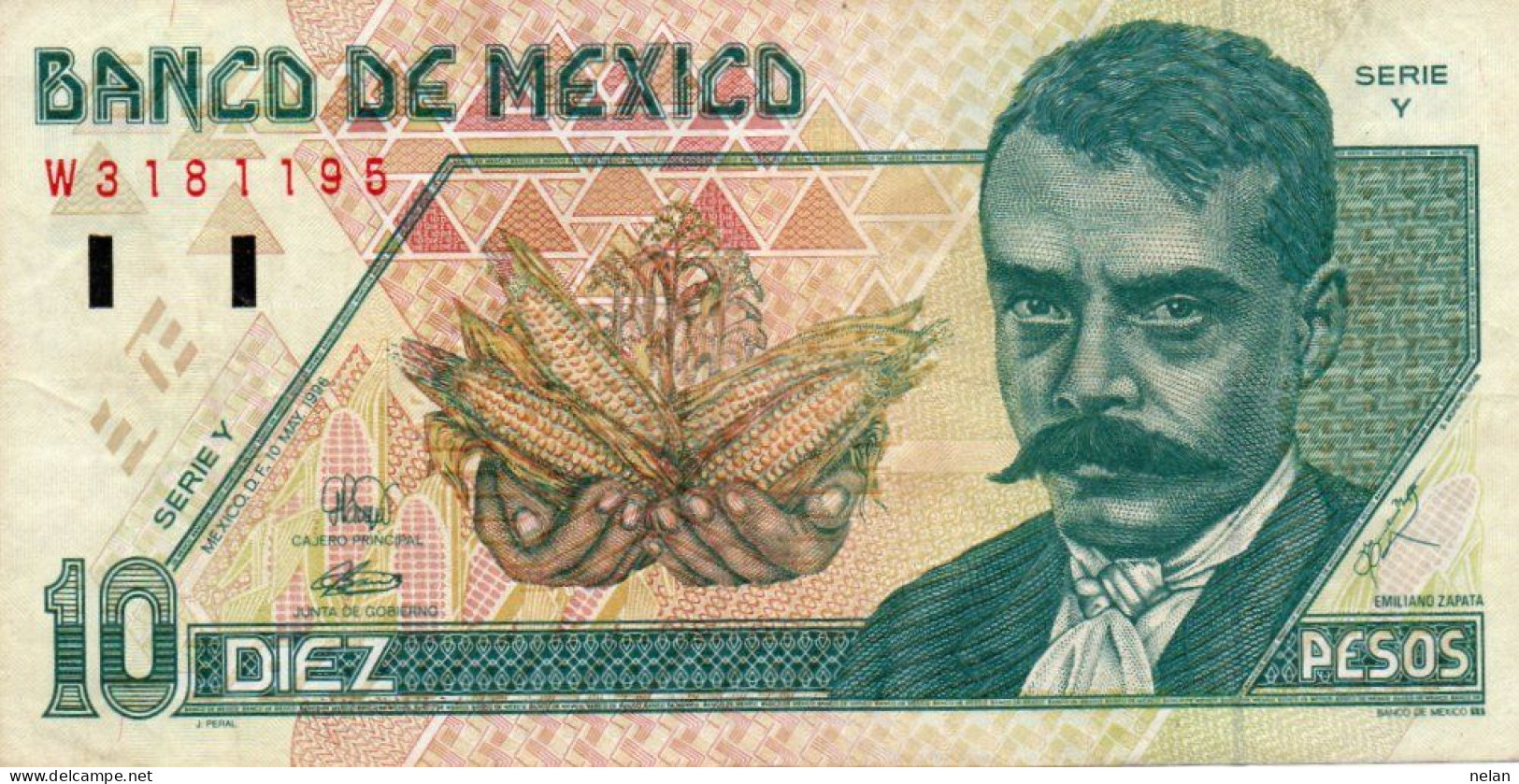 MEXICO 10 PESOS 1996  P-105b.4  CIRC. - Mexique