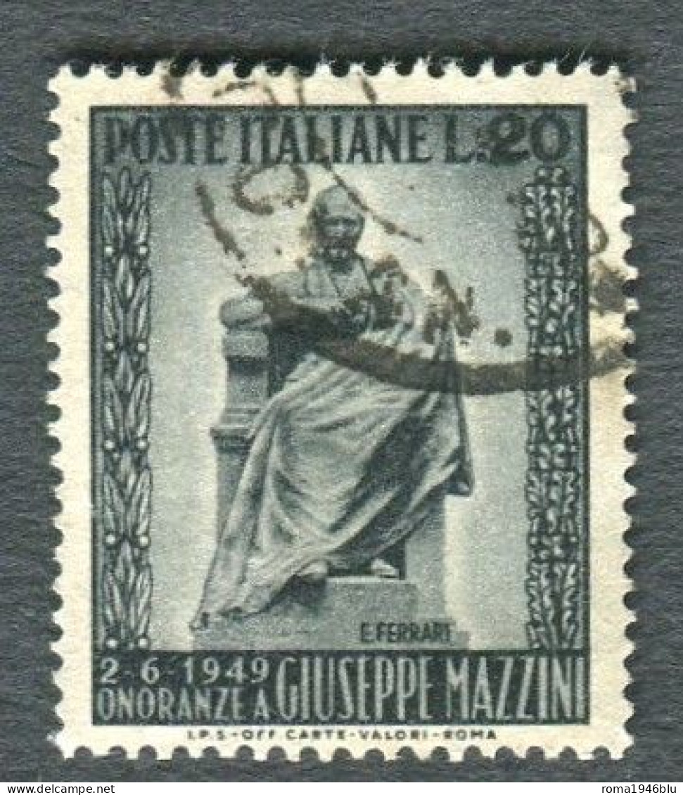 REPUBBLICA 1949 MAZZINI USATO - 1946-60: Oblitérés