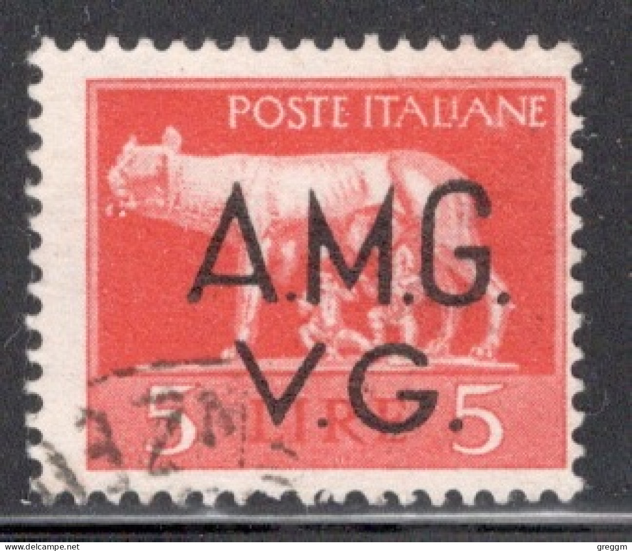Italy 1945 Postage Stamp Overprinted "A.M.G.V.G." - Watermarked In Fine Used - Afgestempeld