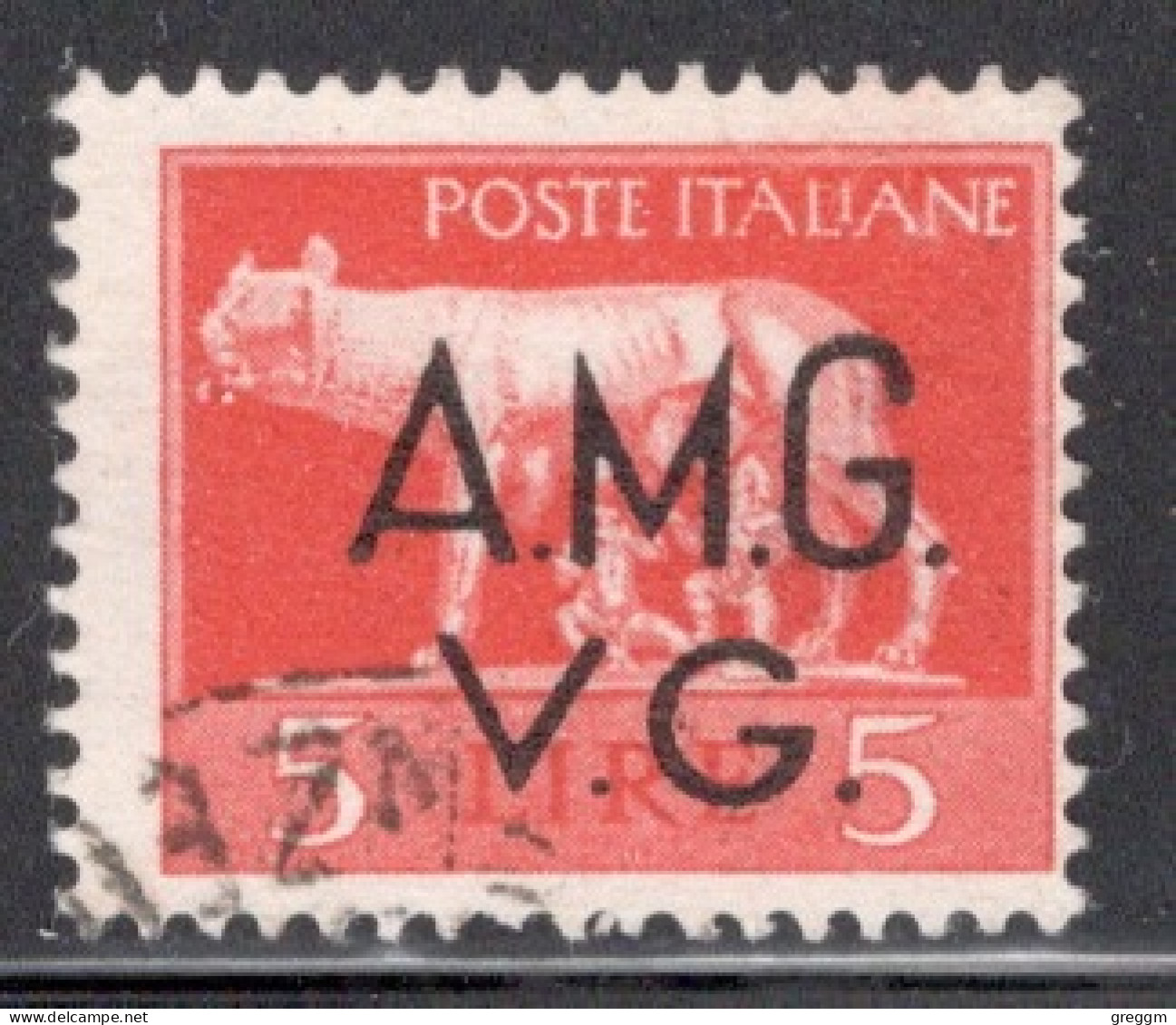 Italy 1945 Postage Stamp Overprinted "A.M.G.V.G." - Watermarked In Fine Used - Usados