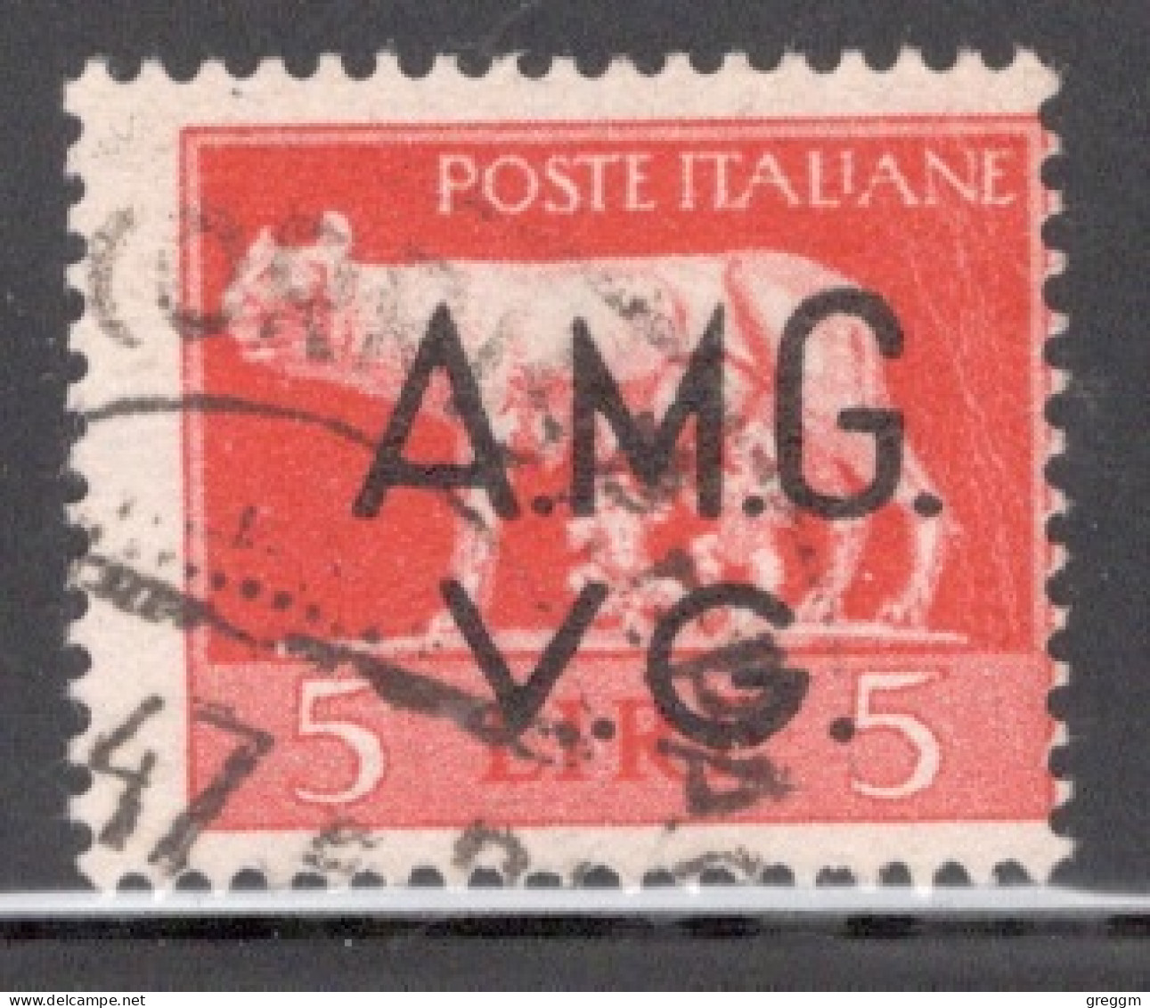 Italy 1945 Postage Stamp Overprinted "A.M.G.V.G." - Watermarked In Fine Used - Afgestempeld