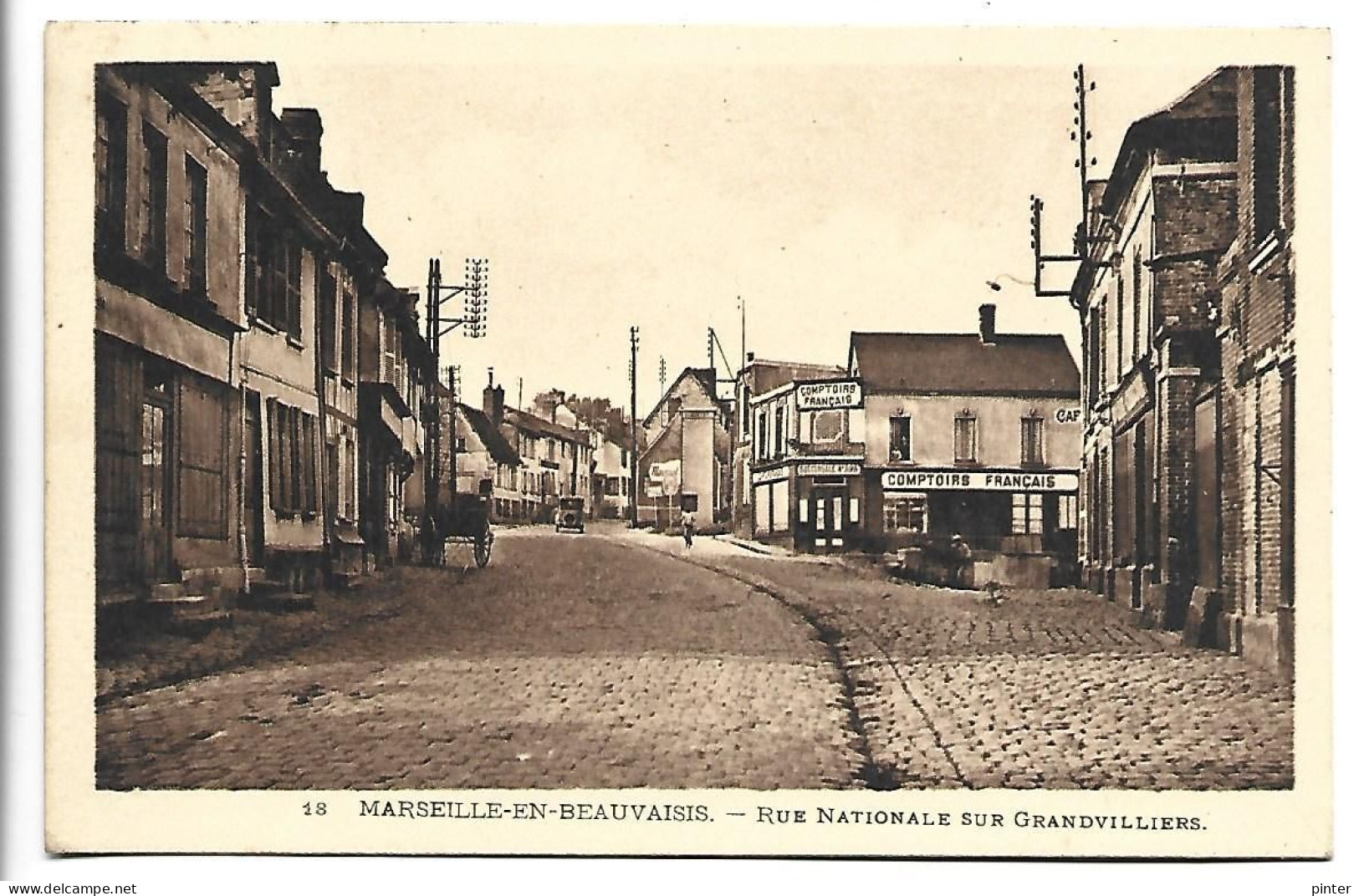 MARSEILLE EN BEAUVAISIS - Rue Nationale Sur Grandvilliers - Comptoirs Français - Marseille-en-Beauvaisis