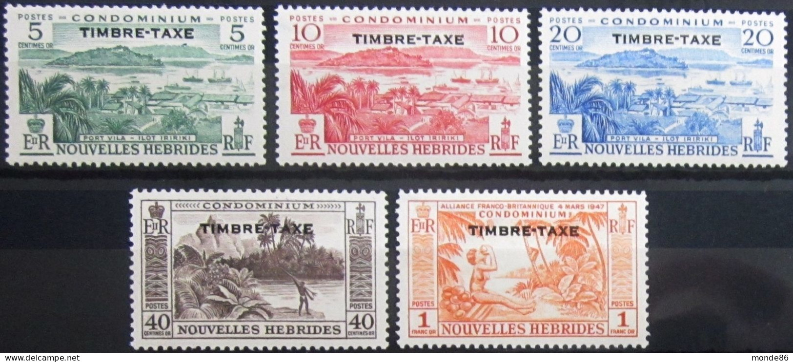 NOUVELLES HEBRIDES - Y&T Taxe N° 36-40 * - Timbres-taxe