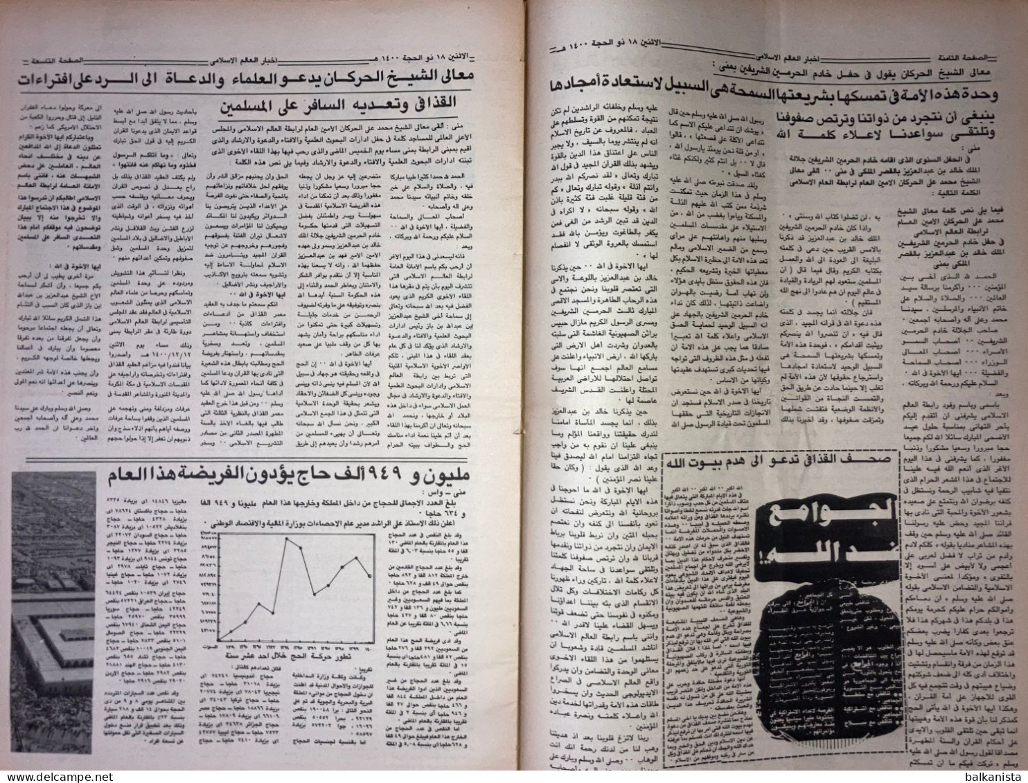 Saudi Arabia Akhbar al-Alam al-Islami Newspaper 27 October 1980