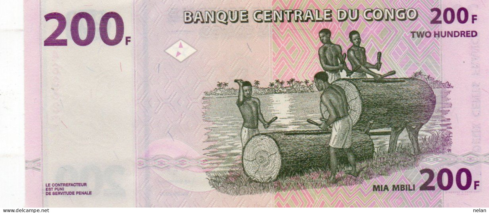 CONGO DEMOCRATIC REPUBLIC 200 FRANCS 2007 P-99a.1  UNC - Democratische Republiek Congo & Zaire