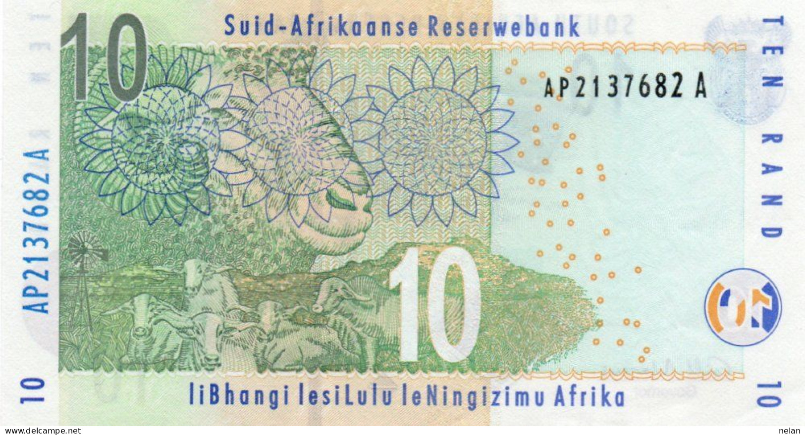 SOUTH AFRICA 10 RAND 2010 P-128b AUNC - South Africa