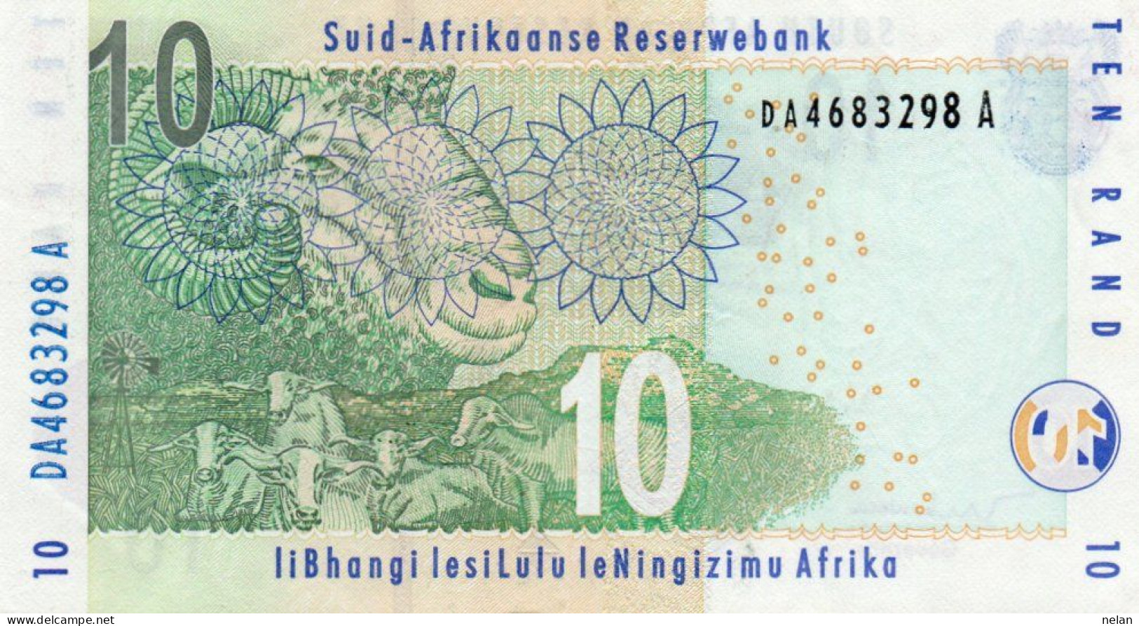 SOUTH AFRICA 10 RAND 1999 P-123b  AUNC - Suráfrica