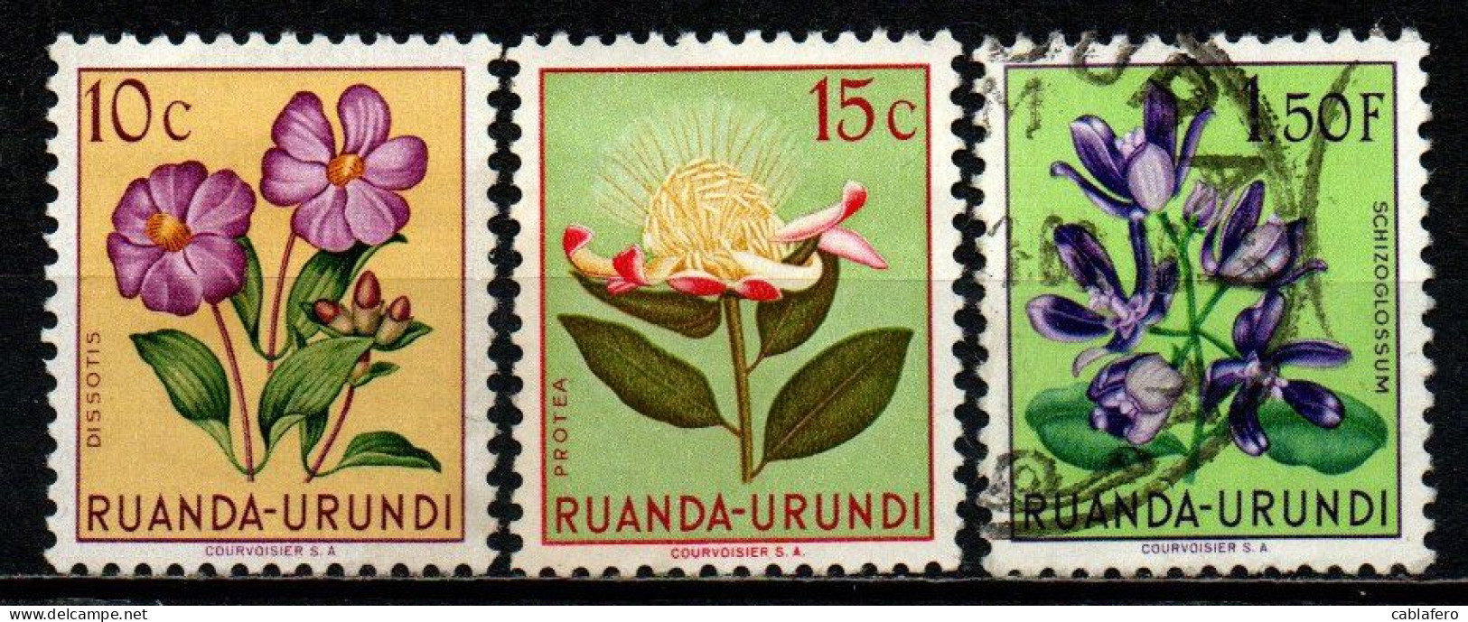 RUANDA URUNDI - 1953 - Flowers - USATI - Usati