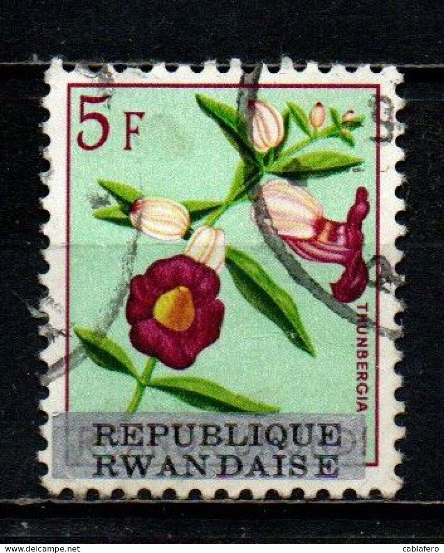 RWANDA - 1963 - Flower - USATO - Gebruikt