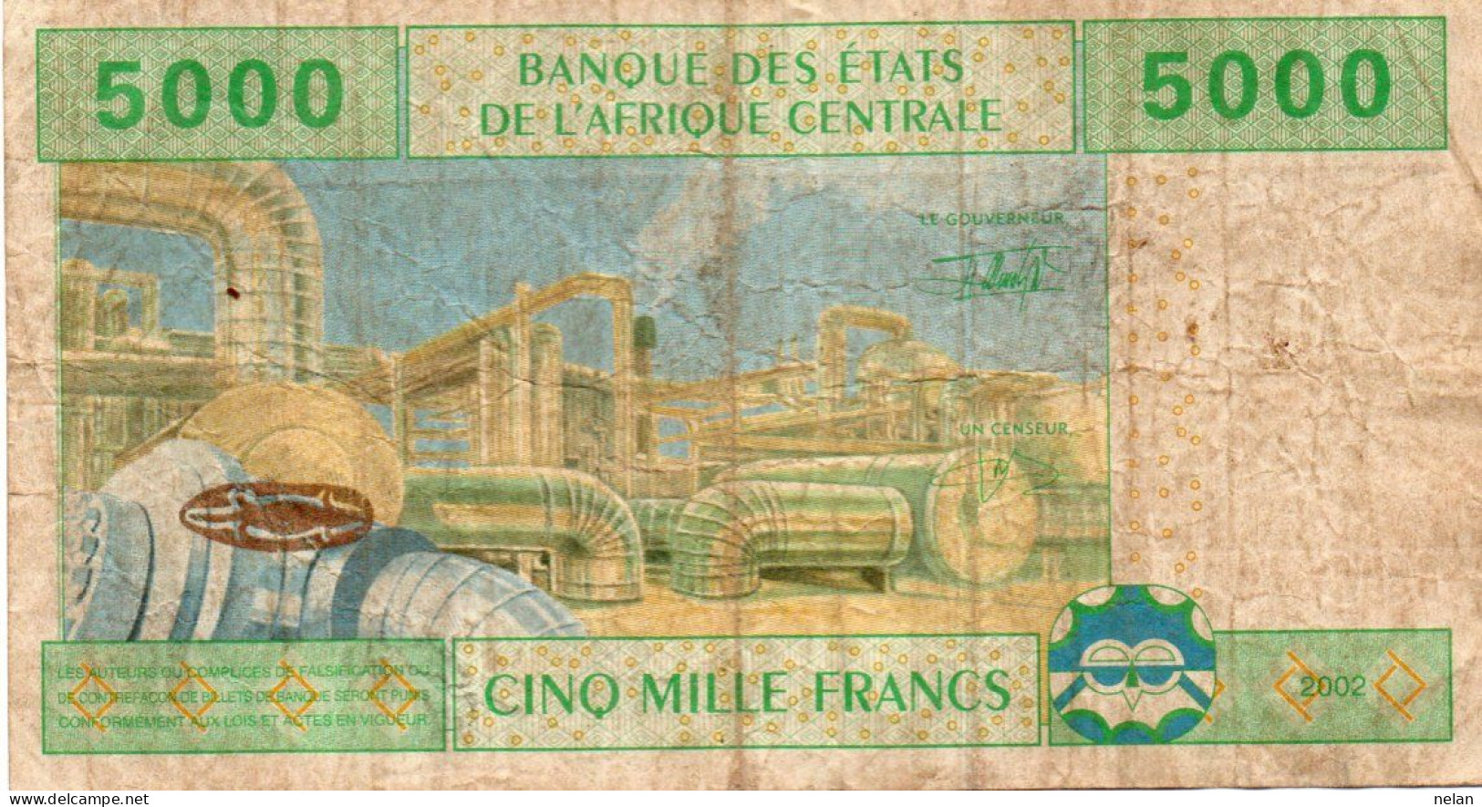 CENTRAL AFRICAN STATES 5000 FRANCS 2002 P-109Ta -   T For CONGO , CIRC. - Zentralafrikanische Staaten