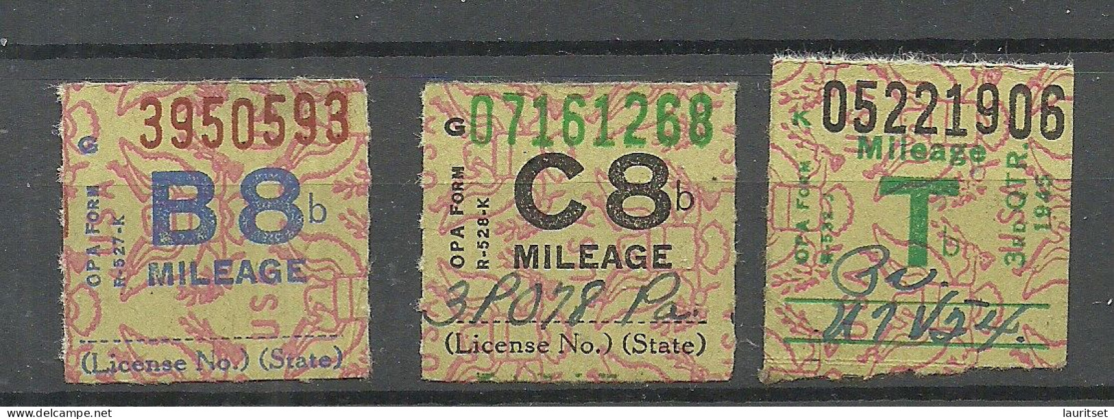 USA - 3 Ration Stamps , Used - Unclassified