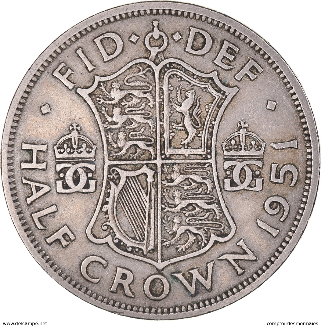 Monnaie, Grande-Bretagne, George VI, 1/2 Crown, 1951, TTB, Cupro-nickel, KM:879 - K. 1/2 Crown