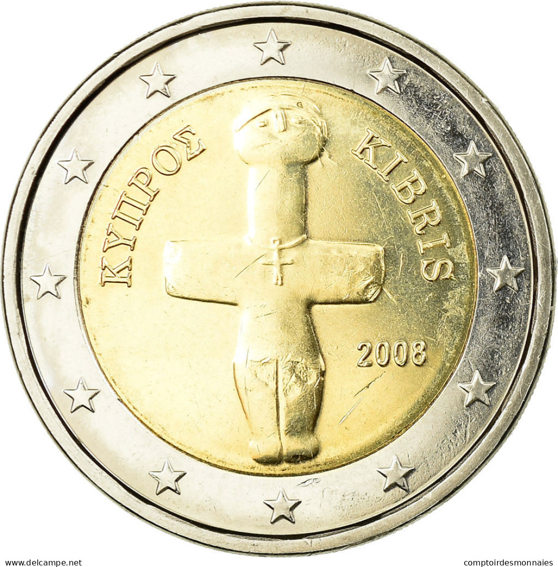 Chypre, 2 Euro, 2008, TTB, Bi-Metallic, KM:85 - Zypern
