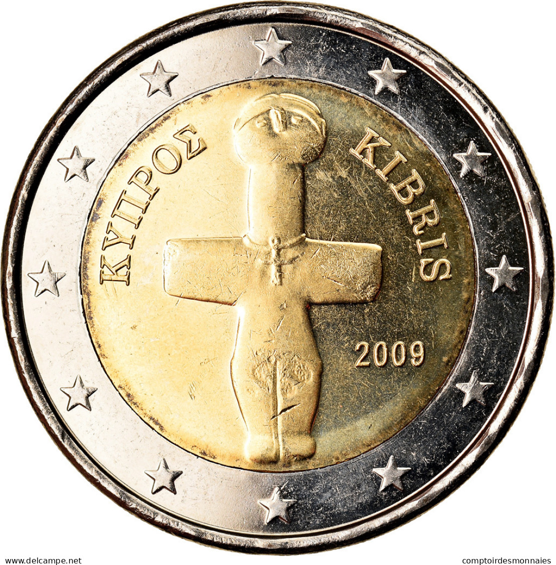 Chypre, 2 Euro, 2009, SPL, Bi-Metallic, KM:85 - Cipro