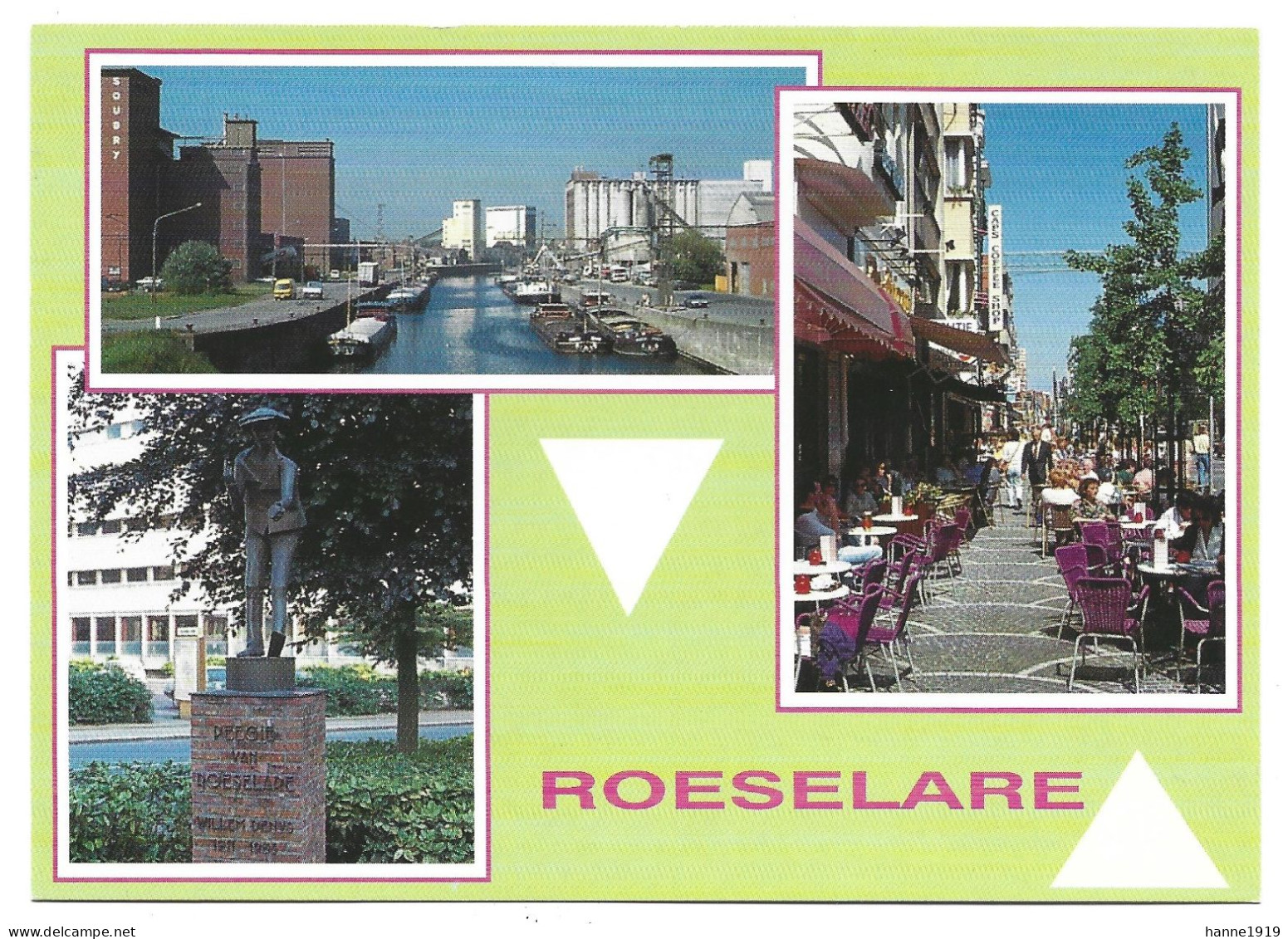 Roeselare Ooststraat Haven Standbeeld Peegie Foto Prentkaart Photo Carte Roulers Htje - Roeselare