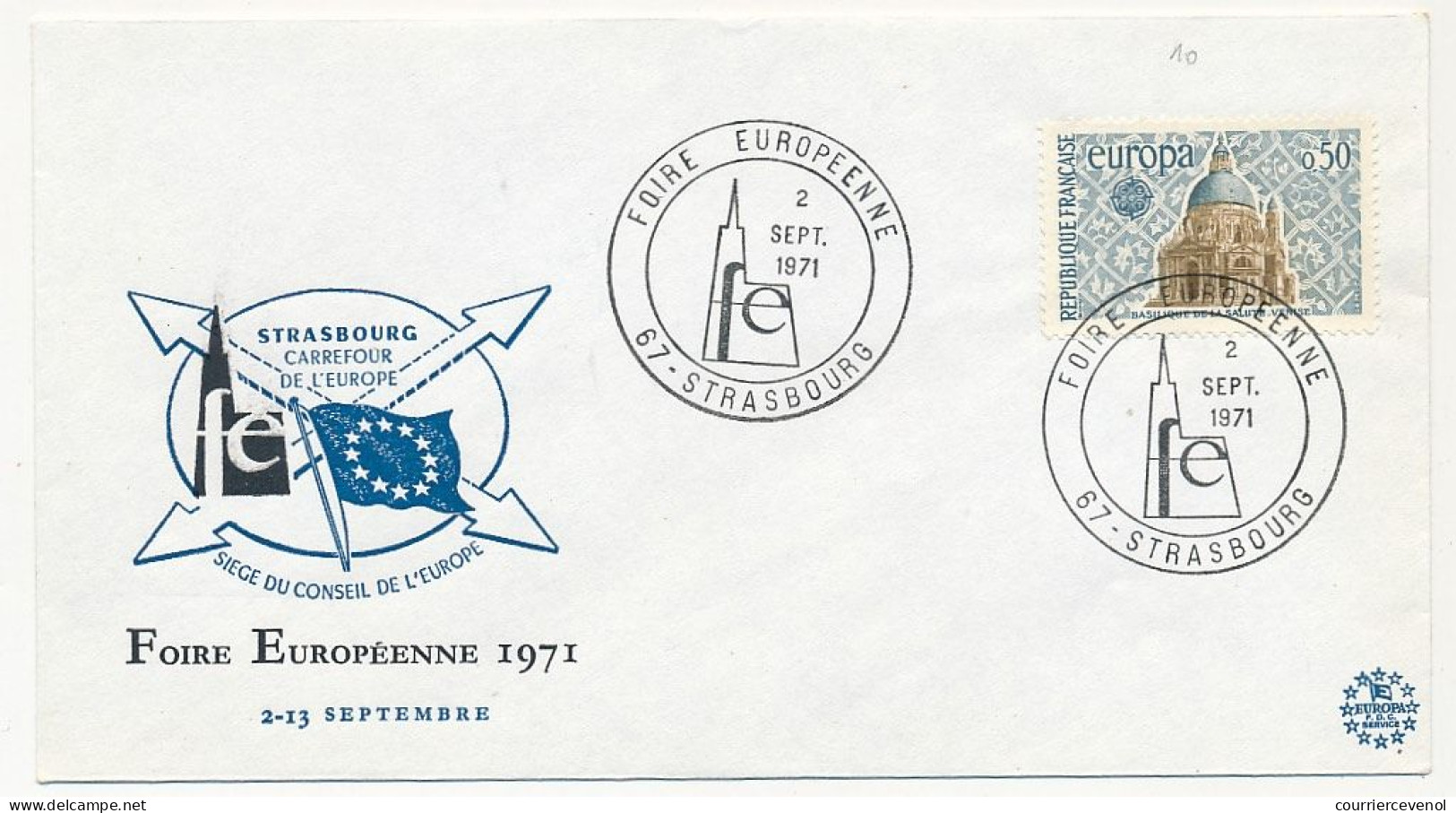 FRANCE - Env. 0,50 Europa - Cachet Temporaire "Foire Européenne Strasbourg" 2/9/1971 - Cachets Commémoratifs