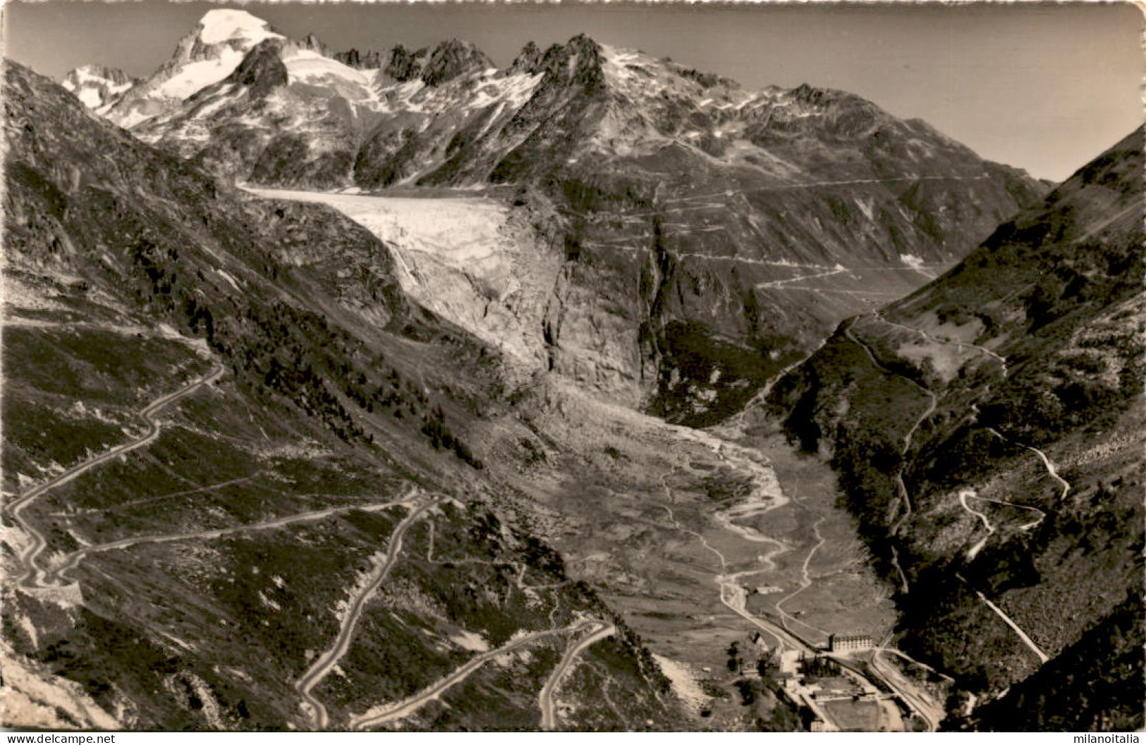 Gletsch - Rhonegletscher, Galenstock (256) * 14. 7. 1953 - Lens