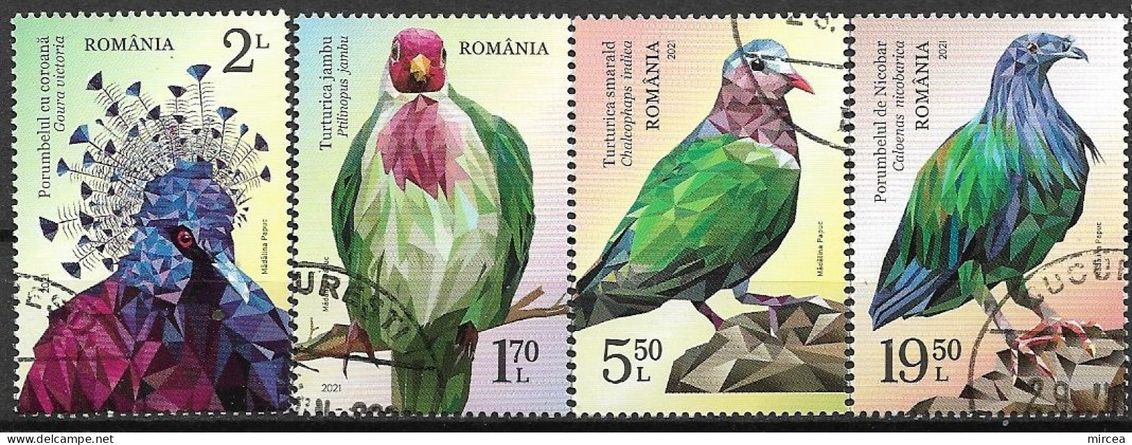 C3937 - Roumanie 2021 - Oiseaux 4v.obliteres - Used Stamps