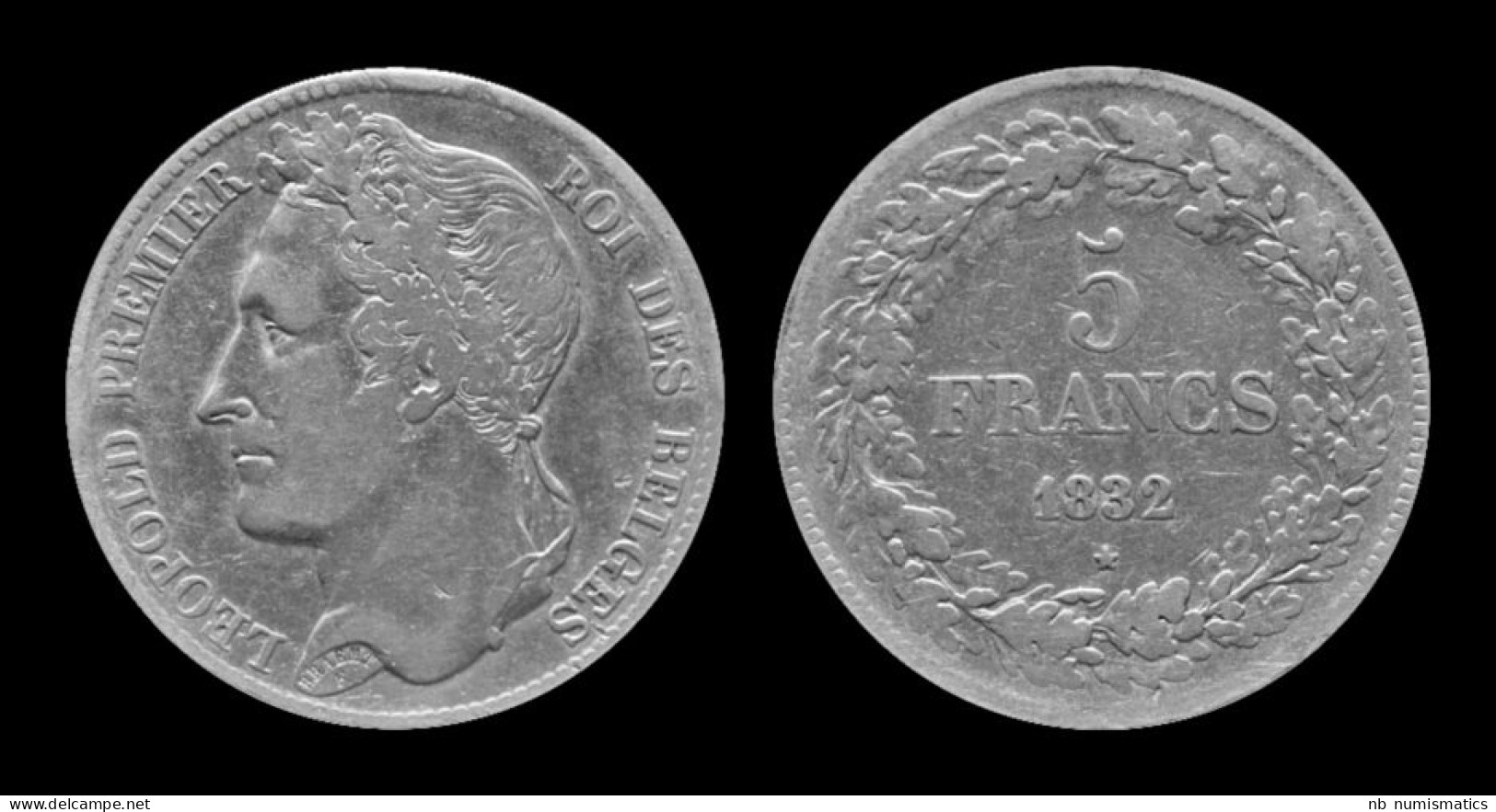 Belgium Leopold I 5 Frank 1832- Pos B - 5 Francs