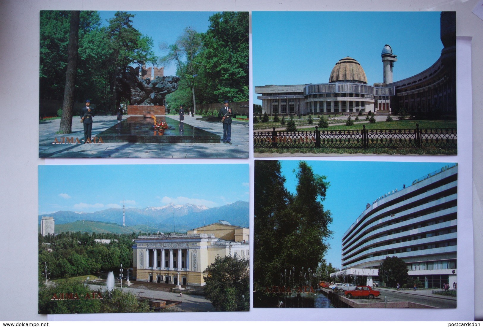 KAZAKHSTAN. ALMATY Capital. Complete Set. 18 Postcards Lot.1987 Airport, Stade, Railway Station, Lernin Monument - Kazakistan