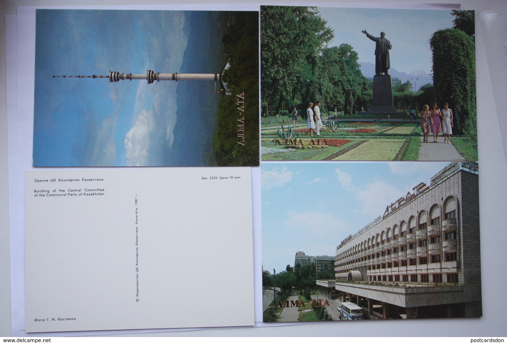 KAZAKHSTAN. ALMATY Capital. Complete Set. 18 Postcards Lot.1987 Airport, Stade, Railway Station, Lernin Monument - Kazakhstan