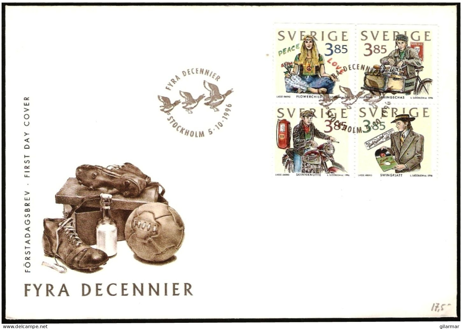 SWEDEN STOCKHOLM 1996 - FOUR DECADES OF YOUTH - FDC - M - Cartas & Documentos