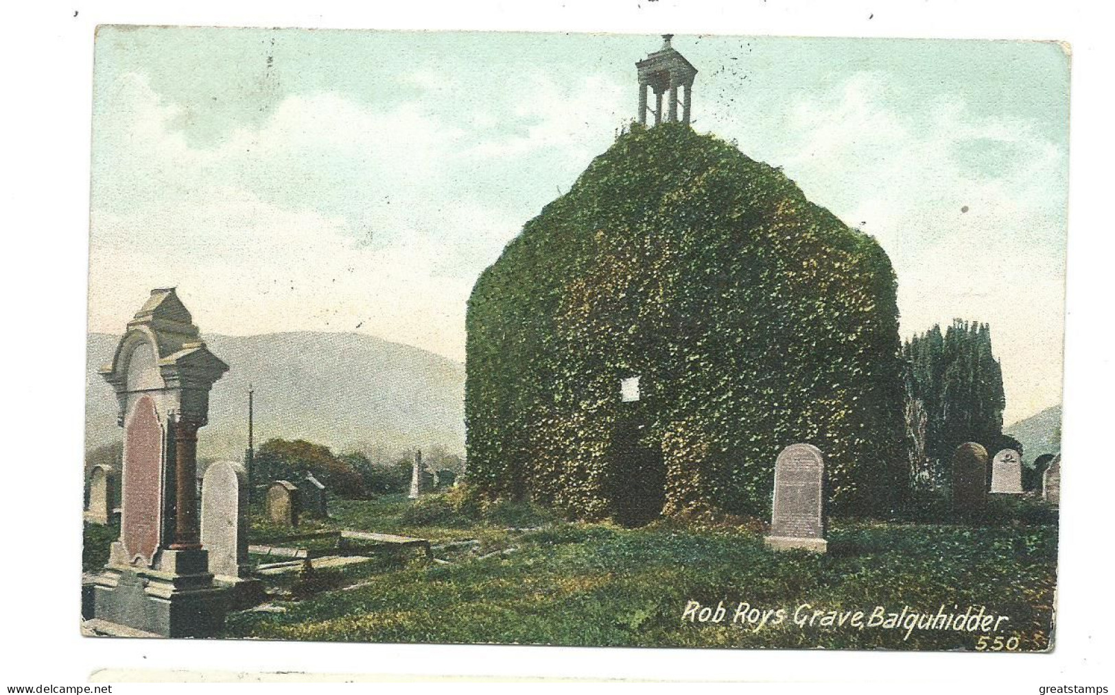 Postcard Scotland Perthshire  Balquidder Rob Roy's Grave Station Postmark Railway, See Back 1904 - Perthshire