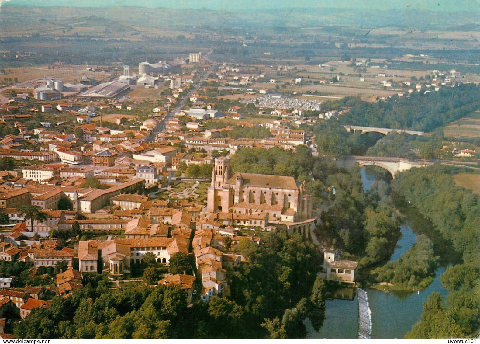 CPSM LAVAUR - Vue Aérienne - Timbre   L2264 - Lavaur