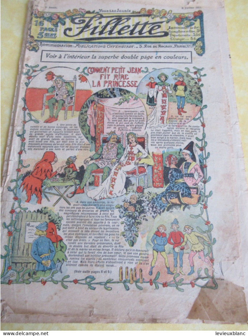 "Fillette" / Tous Les Jeudis / Publications OFFENSTADT / 16 Pages / 3éme Année / N° 69/ 1911                BD181 - Fillette