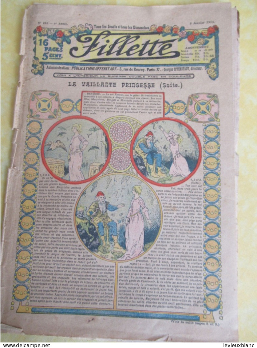 "Fillette" /Tous Les Jeudis Et Tous Les Dimanches /Publications OFFENSTADT / 16 Pages /6éme Année /N°288/1914      BD182 - Fillette