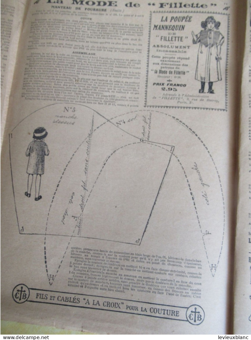 "Fillette" /Tous les Jeudis et tous les Dimanches /Publications OFFENSTADT / 16 Pages /6éme année /N°288/1914      BD182