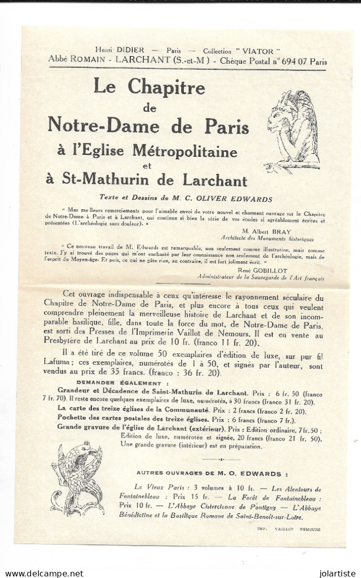 D 77 LARCHANT Grandeur Et Decadence De SAINT MATHURIN DE LARCHANT 2 Eme Edition  34 Pages Clas 22 N0152 - Non Classificati