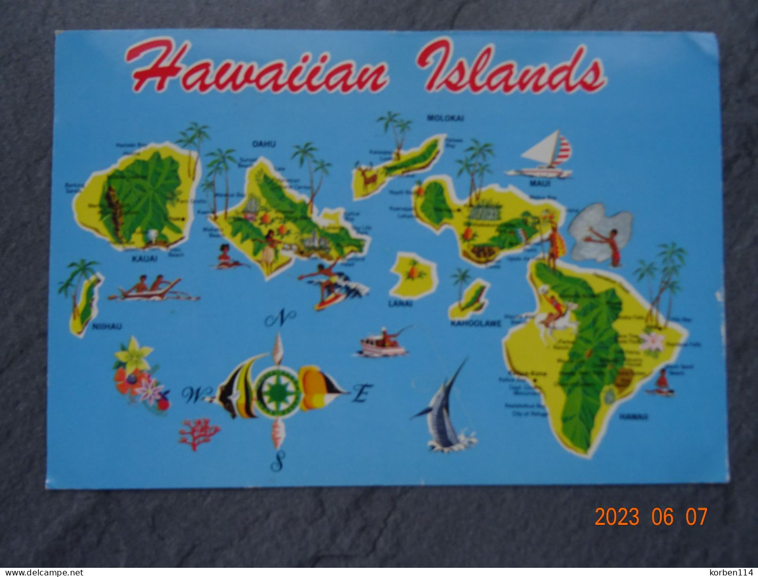 MAP OF THE HAWAIIAN ISLANDS - Big Island Of Hawaii