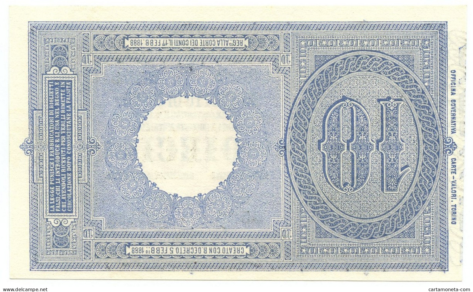 10 LIRE BIGLIETTO DI STATO EFFIGE UMBERTO I 19/05/1923 FDS - Sonstige