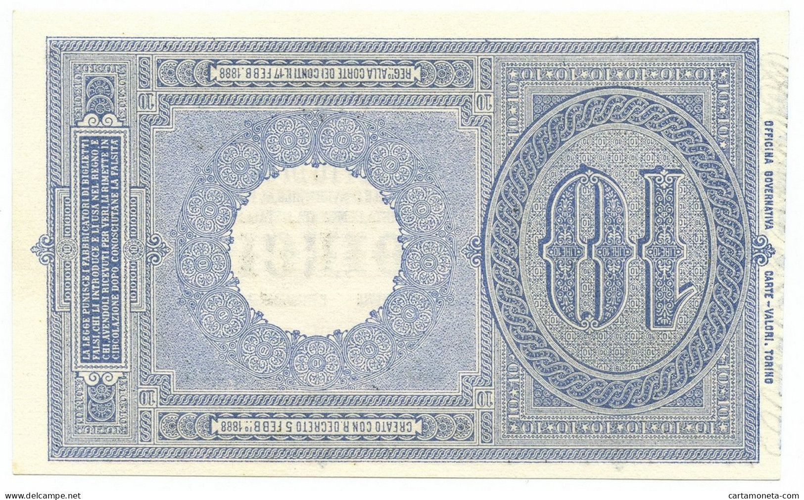 10 LIRE BIGLIETTO DI STATO EFFIGE UMBERTO I 19/05/1923 FDS-/FDS - Regno D'Italia – Other